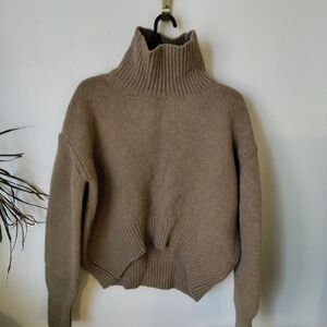 ASM Anna Women's Turtleneck Sweater Size XS Brown 100% Wool